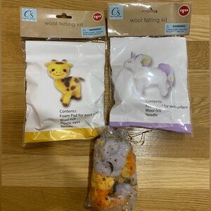 Wool Felting Kit Giraffe and Unicorn kits